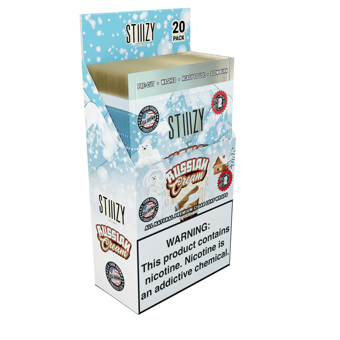 STIIIZY Premium All Natural Leaf Wraps 2ct (20/Pack)